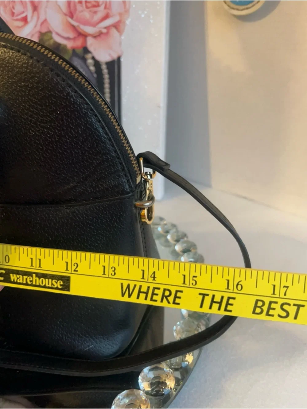 kate spade black leather dome satchel with gold hardware